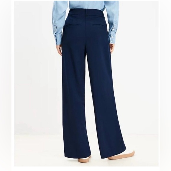 NWOT, LOFT Peyton Wide Leg Trousers, Navy, 4 - Picture 2 of 7